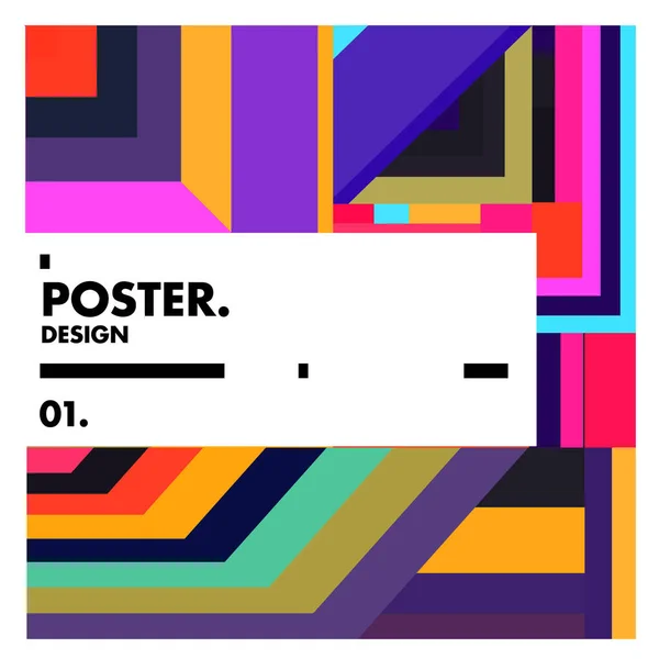 Vector Geometric Colorful Pattern Poster Banner Design Templates — Stock Vector