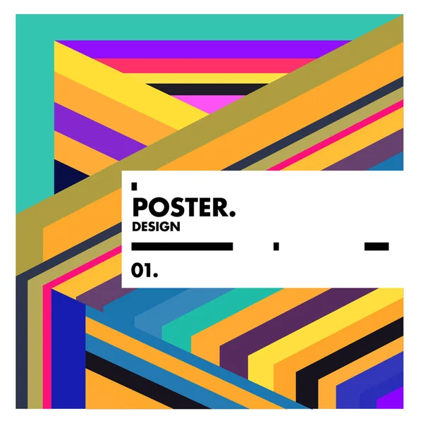 Vector Geometrische Kleurrijke Patroon Voor Poster Banner Ontwerp Sjabloon — Stockvector