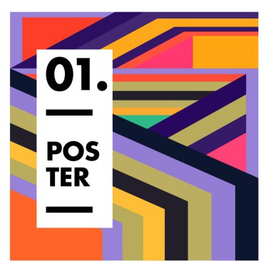 Poster ve afiş tasarım şablonu için vektör geometrik renkli desen
