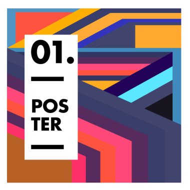Poster ve afiş tasarım şablonu için vektör geometrik renkli desen