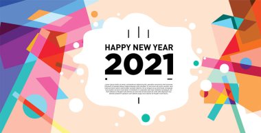 2021 yılındaki parti ve kutlamalar için vektör soyut geometrik arkaplan