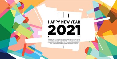2021 yılındaki parti ve kutlamalar için vektör soyut geometrik arkaplan