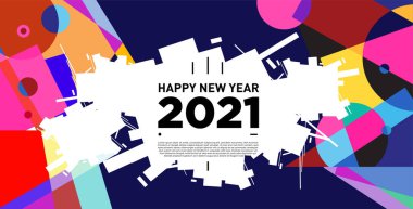 2021 yılındaki parti ve kutlamalar için vektör soyut geometrik arkaplan