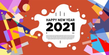 2021 yılındaki parti ve kutlamalar için vektör soyut geometrik arkaplan