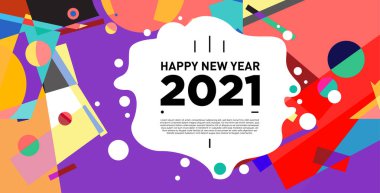 2021 yılındaki parti ve kutlamalar için vektör soyut geometrik arkaplan