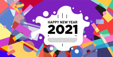 2021 yılındaki parti ve kutlamalar için vektör soyut geometrik arkaplan