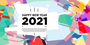 2021 yılındaki parti ve kutlamalar için vektör soyut geometrik arkaplan