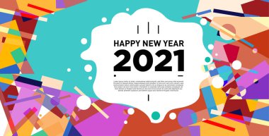 2021 yılındaki parti ve kutlamalar için vektör soyut geometrik arkaplan