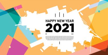 2021 yılındaki parti ve kutlamalar için vektör soyut geometrik arkaplan
