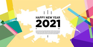 2021 yılındaki parti ve kutlamalar için vektör soyut geometrik arkaplan