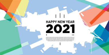 2021 yılındaki parti ve kutlamalar için vektör soyut geometrik arkaplan