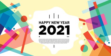 2021 yılındaki parti ve kutlamalar için vektör soyut geometrik arkaplan
