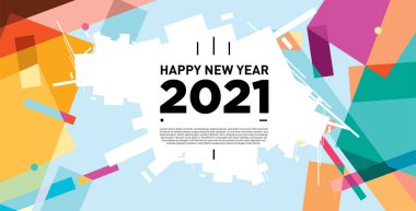 2021 yılındaki parti ve kutlamalar için vektör soyut geometrik arkaplan