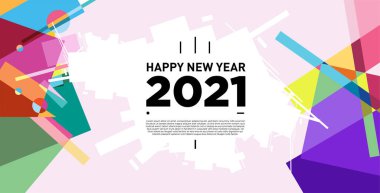 2021 yılındaki parti ve kutlamalar için vektör soyut geometrik arkaplan