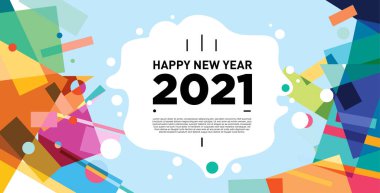 2021 yılındaki parti ve kutlamalar için vektör soyut geometrik arkaplan