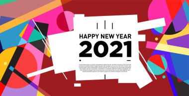 2021 yılındaki parti ve kutlamalar için vektör soyut geometrik arkaplan