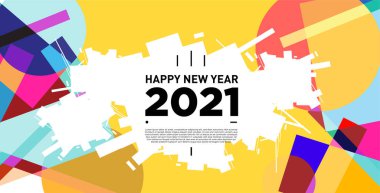 2021 yılındaki parti ve kutlamalar için vektör soyut geometrik arkaplan