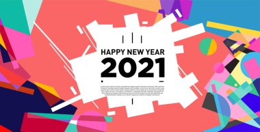 2021 yılındaki parti ve kutlamalar için vektör soyut geometrik arkaplan