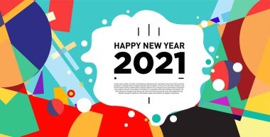 2021 yılındaki parti ve kutlamalar için vektör soyut geometrik arkaplan