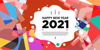 2021 yılındaki parti ve kutlamalar için vektör soyut geometrik arkaplan