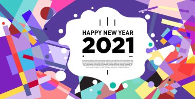 2021 yılındaki parti ve kutlamalar için vektör soyut geometrik arkaplan