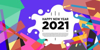 2021 yılındaki parti ve kutlamalar için vektör soyut geometrik arkaplan