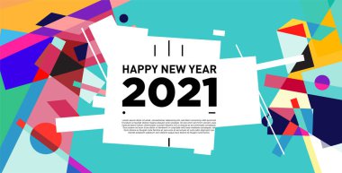 2021 yılındaki parti ve kutlamalar için vektör soyut geometrik arkaplan