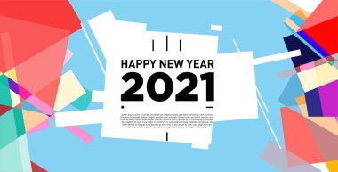 2021 yılındaki parti ve kutlamalar için vektör soyut geometrik arkaplan