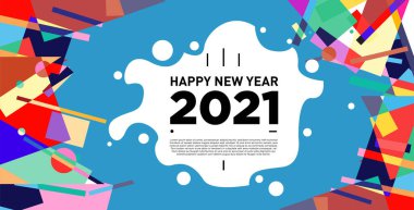 2021 yılındaki parti ve kutlamalar için vektör soyut geometrik arkaplan