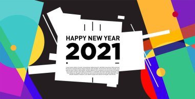 2021 yılındaki parti ve kutlamalar için vektör soyut geometrik arkaplan