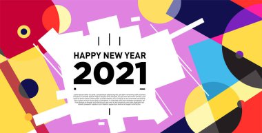 2021 yılındaki parti ve kutlamalar için vektör soyut geometrik arkaplan