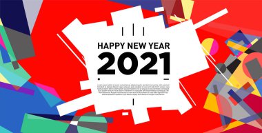 2021 yılındaki parti ve kutlamalar için vektör soyut geometrik arkaplan