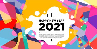 2021 yılındaki parti ve kutlamalar için vektör soyut geometrik arkaplan