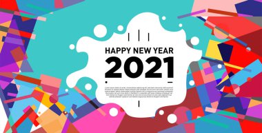 2021 yılındaki parti ve kutlamalar için vektör soyut geometrik arkaplan