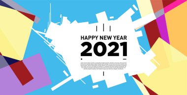 2021 yılındaki parti ve kutlamalar için vektör soyut geometrik arkaplan