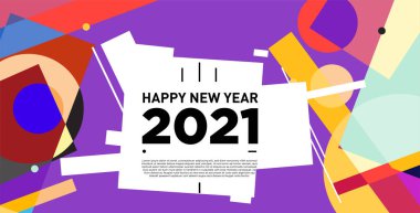 2021 yılındaki parti ve kutlamalar için vektör soyut geometrik arkaplan