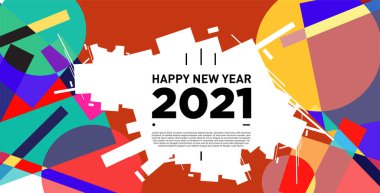 2021 yılındaki parti ve kutlamalar için vektör soyut geometrik arkaplan
