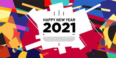 2021 yılındaki parti ve kutlamalar için vektör soyut geometrik arkaplan
