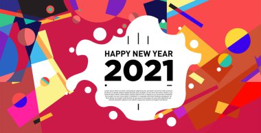 2021 yılındaki parti ve kutlamalar için vektör soyut geometrik arkaplan