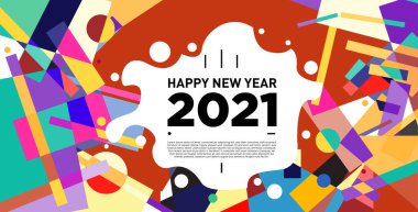 2021 yılındaki parti ve kutlamalar için vektör soyut geometrik arkaplan
