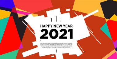 2021 yılındaki parti ve kutlamalar için vektör soyut geometrik arkaplan