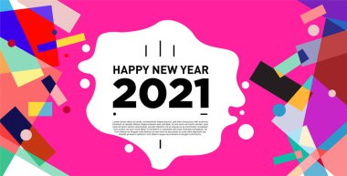 2021 yılındaki parti ve kutlamalar için vektör soyut geometrik arkaplan