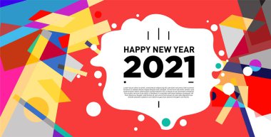 2021 yılındaki parti ve kutlamalar için vektör soyut geometrik arkaplan