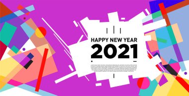 2021 yılındaki parti ve kutlamalar için vektör soyut geometrik arkaplan