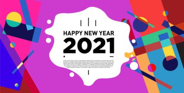 2021 yılındaki parti ve kutlamalar için vektör soyut geometrik arkaplan