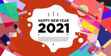 2021 yılındaki parti ve kutlamalar için vektör soyut geometrik arkaplan