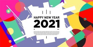 2021 yılındaki parti ve kutlamalar için vektör soyut geometrik arkaplan