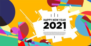 2021 yılındaki parti ve kutlamalar için vektör soyut geometrik arkaplan