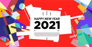 2021 yılındaki parti ve kutlamalar için vektör soyut geometrik arkaplan
