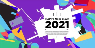 2021 yılındaki parti ve kutlamalar için vektör soyut geometrik arkaplan